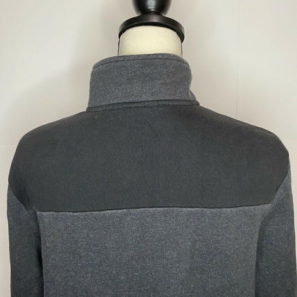 Calvin Klein Medium Black Gray 1/4 Zip Sweatshirt Pullover Spell-out Sleeve - Picture 5 of 7